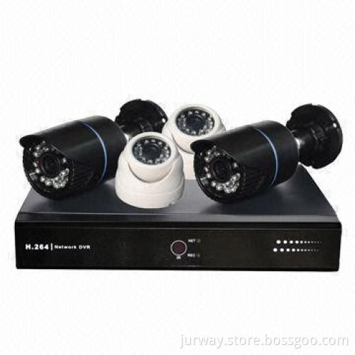 DVR Kits, Includes 1pc 4CH HDMI P2P DVR and 4pcs Cameras, 1/4 CMOS 700TVL, 3.6mm Lens, 24pcs IR LED